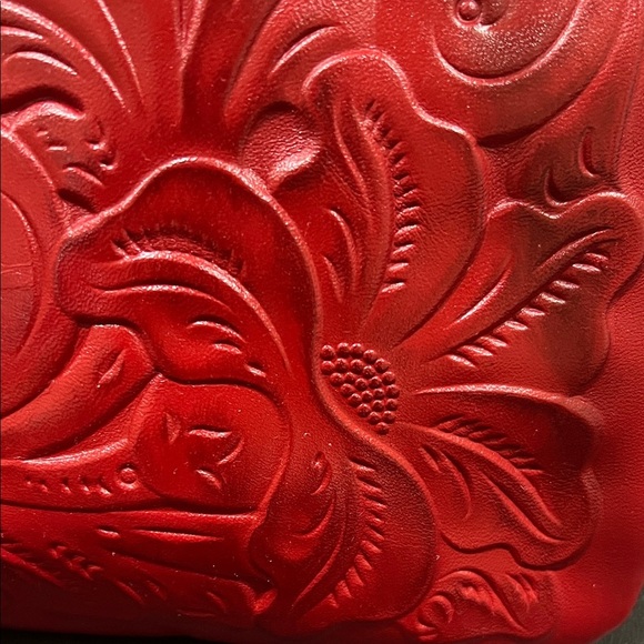 Patricia Nash | Leather Wristlet w/ Tooled Design in “Lava” - Picture 3 of 10